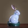 Brass Simulation White Rabbit Sculpture,Metal Copper Animal Zodiac Statue Model Crafts Desktop Ornament Bar Home Living Room Bookshelf Wine Cabinet Decor Accessories view 2