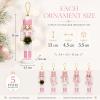 LUOZZY 5pcs Christmas Nutcracker Ornaments 13CM Xmas Wood Nutcracker Soldier Christmas Party Desktop Decor, Pink view 2
