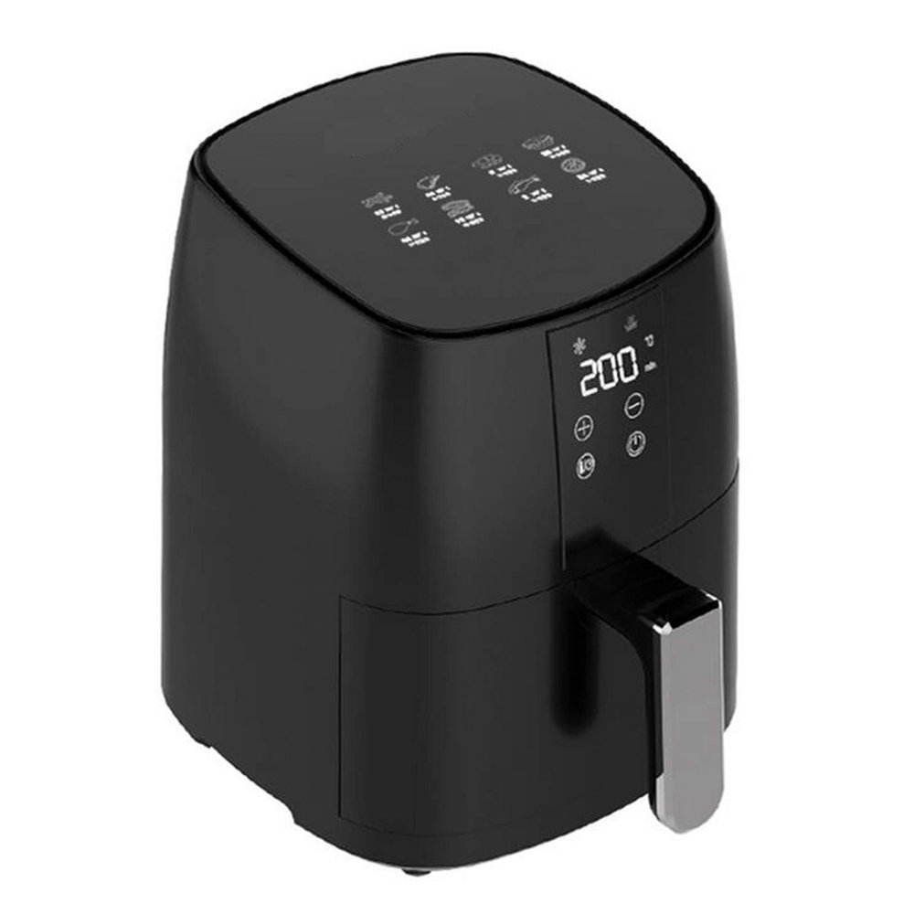 1350W Electric Air Fryer Non-Stick Fry Basket 0-60 Min Time Control and 60-200 Temperature Control with Recipe Guide Black