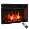 Tangkula 26 Inch 1400W Electric Fireplace Insert, 4777 BTU Recessed Freestanding Fireplace Heater with Remote Control, 3-Level Flame Effect, Overheat Protection (Black) view 1
