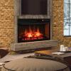 Tangkula 26 Inch 1400W Electric Fireplace Insert, 4777 BTU Recessed Freestanding Fireplace Heater with Remote Control, 3-Level Flame Effect, Overheat Protection (Black) view 2