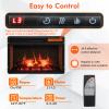 Tangkula 26 Inch 1400W Electric Fireplace Insert, 4777 BTU Recessed Freestanding Fireplace Heater with Remote Control, 3-Level Flame Effect, Overheat Protection (Black) view 4