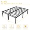 ALDRICH Metal King Size Bed Frame - 16 Inch Tall Black Basic Steel Slats Platform, Easy Assembly Heavy Duty Noise Free Bedframes, No Box Spring Needed view 3