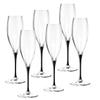 Barski Toasting Flute Glass - Champagne - Flutes - Set of 6 Crystal Glasses - Wedding Toasting Flutes - Black Stem - 11 oz Made in Europe view 1