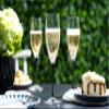 Barski Toasting Flute Glass - Champagne - Flutes - Set of 6 Crystal Glasses - Wedding Toasting Flutes - Black Stem - 11 oz Made in Europe view 2