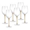 Barski Goblet - Red Wine Glass - Crystal Glass - Water Glass - Shiny Gold Stem - Stemmed Glasses - Set of 6 Goblets - 18 oz Made in Europe view 1