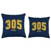 305 Miami FL Arched Athletic Design Throw Pillow view 3
