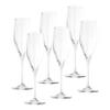 Barski Toasting Flute Glass - Champagne - Flutes - Set of 6 Crystal Glasses - Wedding Toasting Flutes - White Stem - 11 oz Made in Europe view 1