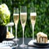 Barski Toasting Flute Glass - Champagne - Flutes - Set of 6 Crystal Glasses - Wedding Toasting Flutes - White Stem - 11 oz Made in Europe view 4