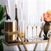 Barski Goblet - White Wine Glass -Crystal Glass - Water Glass - Shiny Gold Stem - Stemmed Glasses - Set of 6 Goblets - 14 oz Made in Europe view 4