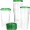 48 oz Clear Twist Top Storage Deli Containers with Leak Proof Lids Green - BPA Free Snack Containers Airtight Reusable Plastic Food Storage Canisters with Twist Seal Caps, Food Storage, Meal Prep, Freezer, Kitchen Organizer, Stackable, Reusable (16) view 1