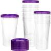 48 oz Clear Twist Top Storage Deli Containers with Leak Proof Lids Purple - BPA Free Snack Containers Airtight Reusable Plastic Food Storage Canisters with Twist Seal Caps, Food Storage, Meal Prep, Freezer, Kitchen Organizer, Stackable, Reusable (32) view 1