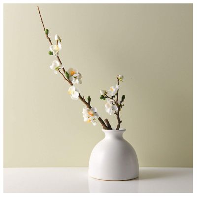 Artificial Flowers Decorative Artificial Flower Family Vase Flower Arrangement Single Pole Winter Plum Bouquet Suitable for Birthday Party Living Room Office Decoration Flower Decoration ( Color : Gol