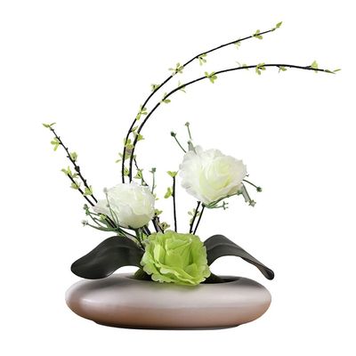 Artificial Flowers Simulation Flower Rose Floral Set Simple Home Living Room Decoration Creative Office Desktop Fake Flower Silk Flower Decoration Small Jewelry Flower Decoration ( Size : White bottle