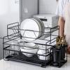 OLOTU Dish Drying Rack 2-Tier Metal Dish Rack with Drainboard SetCutting Board Utensil Holder for Kitchen CountertopMultifunctional Home Accessories Compact view 3