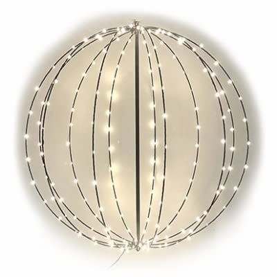 Holiday Wonderland 53796-88 3D LED Sphere Light, Foldable, 180 Warm White Microdot Lights, 30-In. - Quantity 1