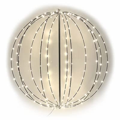 Holiday Wonderland 53796-88 3D LED Sphere Light, Foldable, 180 Warm White Microdot Lights, 30-In. - Quantity 1