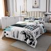 Erosebridal Cabin Bear Deer Quilted King,Hunting Fishing Bass Fish Bedspread Rustic Farmhouse Buffalo Check Plaid Coverlet Set for Teen Boys Adults Men,Wild Animal Quilt Set 2 Pillow Cases Grey Blue view 3