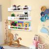 AZSKY Classic Nursery Book Shelves White Wall Book Shelves Kids Bookshelf for Bedroom Bathroom Dcor Wall Ledge Shelves 36 in Hanging Shelves a Set of 3 view 2