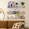 AZSKY Light Walnut Nursery Book Shelves 36 in Floating Wall Mounted Bookshelf Kids Room Hanging Shelves Books Storage Organizer a Set of 3 view 4