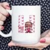 Custom Monogram Initial Letter H Funny Coffee Mug Pink Gnome with Hearts in Letters Ceramic Coffee Mug Personalized Funny Valentines Day Funny Coffee Cup Mug 15oz view 1