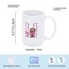 Custom Monogram Initial Letter H Funny Coffee Mug Pink Gnome with Hearts in Letters Ceramic Coffee Mug Personalized Funny Valentines Day Funny Coffee Cup Mug 15oz view 2