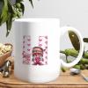 Custom Monogram Initial Letter H Funny Coffee Mug Pink Gnome with Hearts in Letters Ceramic Coffee Mug Personalized Funny Valentines Day Funny Coffee Cup Mug 15oz view 3