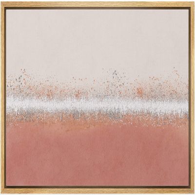 SIGNLEADER Framed Canvas Print Wall Art Red Pastel Watercolor Landscape Abstract Shapes Digital Art Modern Art Decorative Multicolor Zen Minimal for Living Room, Bedroom, Office - 16"x24" Natural