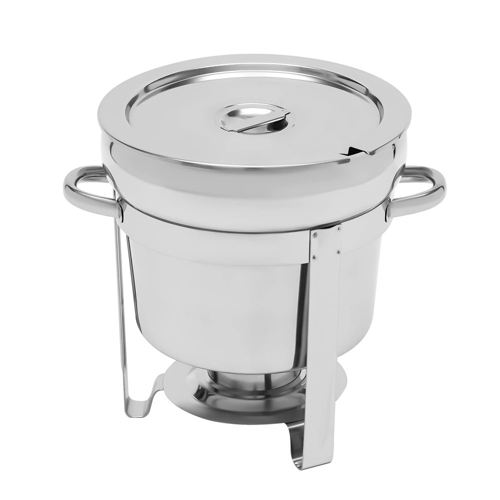 11L Soup Chafer Station With Water Pan Contemporary,Stainless Steel Soup Warmer Soup Chafer Catering Supplies Food Warmers for Parties,Silver (11L/9.9Qt)