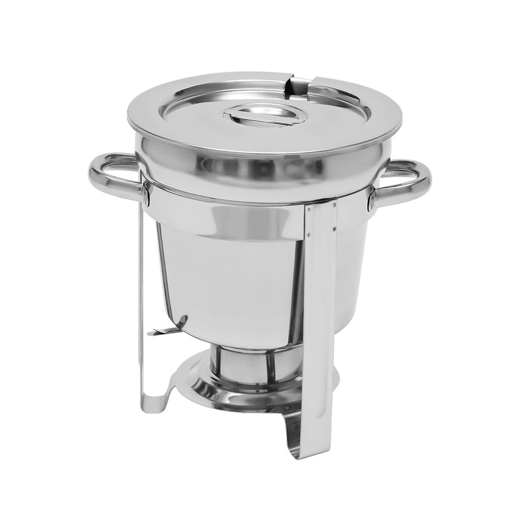 7L Soup Chafer Station With Fuel-Holder,Stainless Steel Soup Warmer Soup Chafer Catering Supplies Food Warmers for Parties,Silver(7L/7.4Qt)