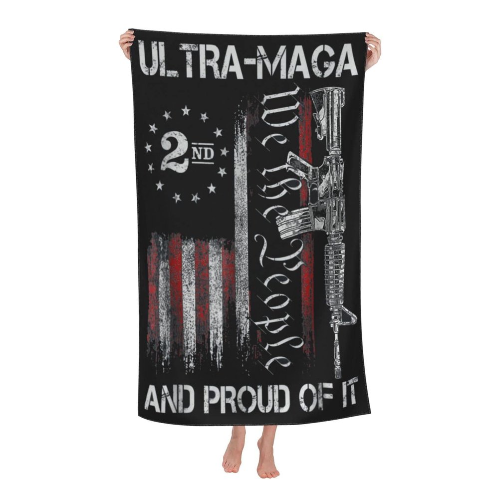 Beach Towels Ultra MAGA We The People Proud Republican USA Flag Microfiber Beach Towel Quick Dry and Sandless Beach Towel Swim Towels for Swim Vacations Camping Gym 31.5x51 Inches