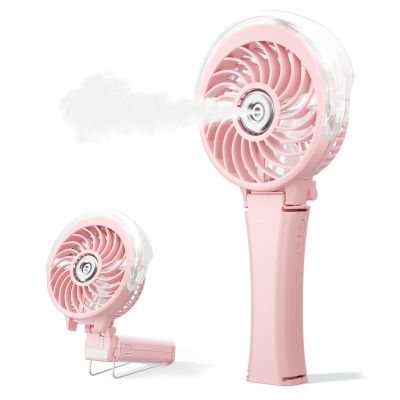 HandFan 2026 Upgraded Handheld Misting Fan, Two Button Easy Operation, Rechargeable Portable Mister Fan, Spray Water Mist Fans, Mini Electric Cooling Fans for Travel, Outdoors, Disney(Pink)