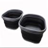 SAMMART 10L (2.6 Gallons) Collapsible Tub - Foldable Dish Tub - Portable Washing Basin - Space Saving Plastic Washtub (Dark Grey/Black (Set of 2)) view 1