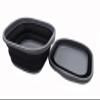 SAMMART 10L (2.6 Gallons) Collapsible Tub - Foldable Dish Tub - Portable Washing Basin - Space Saving Plastic Washtub (Dark Grey/Black (Set of 2)) view 2