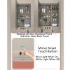 SPXMQSS LED Mirror Cabinet, LED Bathroom Cabinet Smart Anti Fog Stepless Dimming with Shelves Bathroom Mirror Cabinet Wall Mounted Storage Units with USB Socket 70 * 90 * 13CM view 4