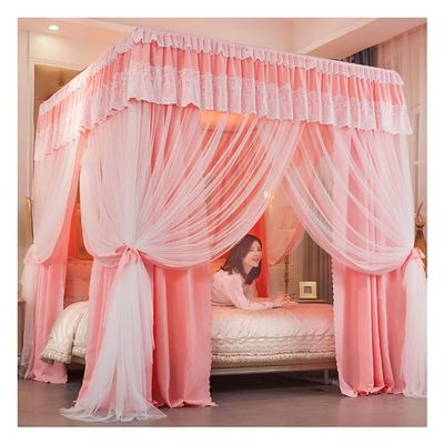 Bed Canopy Princess Style Double Decker Bed Canopy, Household Floor Curtain, Blackout, Windproof and Dustproof, Applicable to All Seasons (Color : A6, Size : 200x220x200cm)