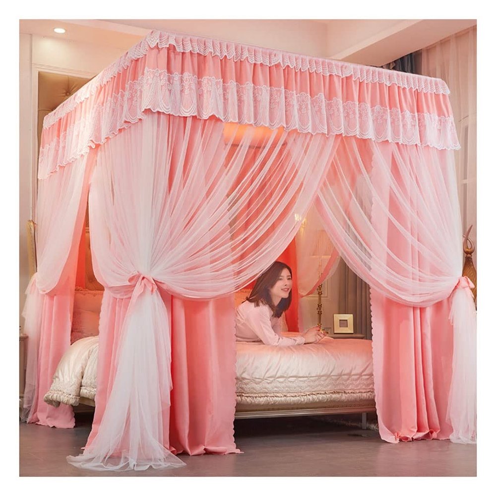 Bed Canopy Princess Style Double Decker Bed Canopy, Household Floor Curtain, Blackout, Windproof and Dustproof, Applicable to All Seasons (Color : A6, Size : 200x220x200cm)