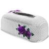 Hemoton Rose Pattern Paper Towel Box Elegant Tissue Holder for Home Decor Tissue Storage Case for Bathroom Room Office Car Desktop Paper Holder Design view 1