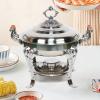 Chafing Dish Stainless Steel Round Durable Buffet Warmer Tray with Lid and Chafing Fuel Holder for Kitchen Party Dining Buffet view 3