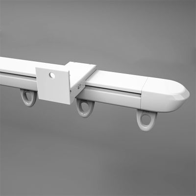 Silent Curtain Track, Balcony Ceiling Curtain Rod, Top Mounted/Side Mounted Two Types of Installation, Outdoor Curtain Rail, White, 1m-5m (Color : White-B, Size : 1m)