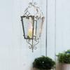 BOOMLATU Distressed White Decorative Candle Lanterns,Metal Hanging Pendant Light Candle Lantern Lamp for Indoor Outdoor view 3