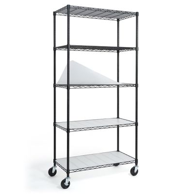 CAPHAUS NSF Commercial Grade Heavy Duty Wire Shelving w/Wheels, Leveling Feet & Liners, Storage Metal Shelf, Garage Shelving, Utility Wire Rack Storage Shelves, w/Liner, 36 x 18 x 76 5-Tier