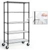 CAPHAUS NSF Commercial Grade Heavy Duty Wire Shelving w/Wheels, Leveling Feet & Liners, Metal Shelf, Garage & Utility Storage, 5-Tier 30x14x64 view 1