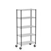 CAPHAUS NSF Commercial Grade Heavy Duty Wire Shelving w/Wheels, Leveling Feet & Liners, Metal Shelf, Garage & Utility Storage, 5-Tier 30x14x64 view 4