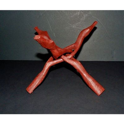 12" Carved Wood Display Stand Sea Shell Beach Decor Coral Wooden Nautical