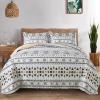 BEDIFANY Boho Quilt King Size Set, Lightweight Bedspread King Size Stripe Boho King Quilt, Quilt Bedding Set for Bed Decoration, All-Season Coverlet Set, 3 Pieces view 1