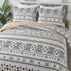 BEDIFANY Boho Quilt King Size Set, Lightweight Bedspread King Size Stripe Boho King Quilt, Quilt Bedding Set for Bed Decoration, All-Season Coverlet Set, 3 Pieces view 2