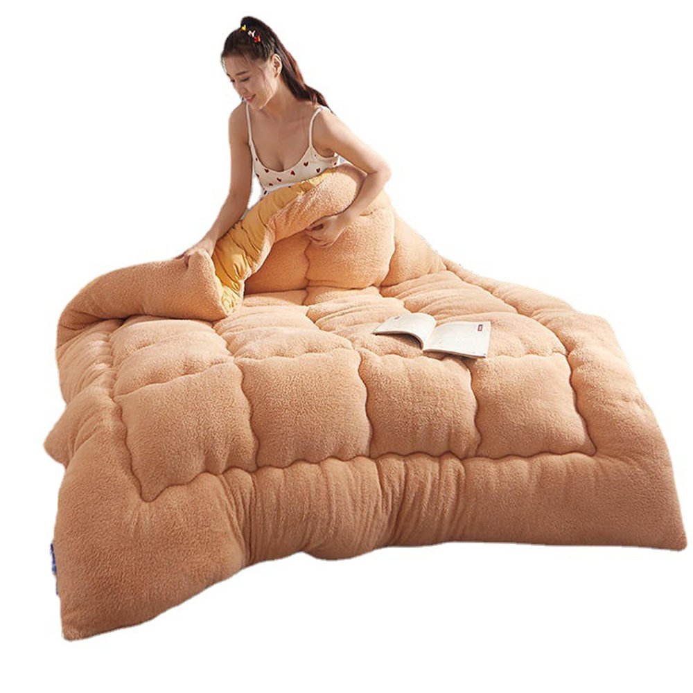 MHUQIA Soft Winter Quilt Blanket 47x59in1kg, Super Warm Lamb Quilt Winter Blanket, Lamb Velvet Blanket Quilts, Double-Sided Velvet Quilt