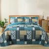 BEDIFANY Cotton King Size Quilt Set, Lightweight Bedspread King Size Coverlet Boho King Quilt, Soft Farmhouse King Quilt Bedding Sets for Bed Decorations for All Seasons (3 Pieces, Blue) view 1