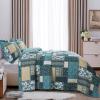 BEDIFANY Cotton King Size Quilt Set, Lightweight Bedspread King Size Coverlet Boho King Quilt, Soft Farmhouse King Quilt Bedding Sets for Bed Decorations for All Seasons (3 Pieces, Blue) view 3